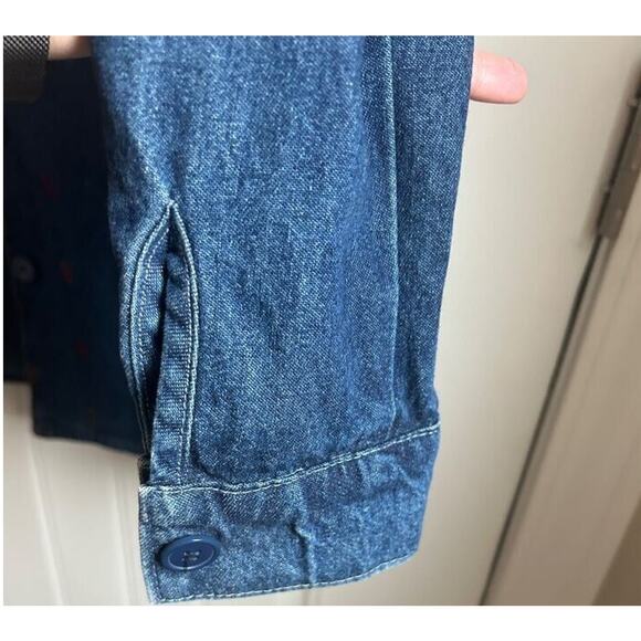 Vintage Samantha Edwards Embroidered Denim Shirt M Western Cottage Jean Button - Picture 9 of 9